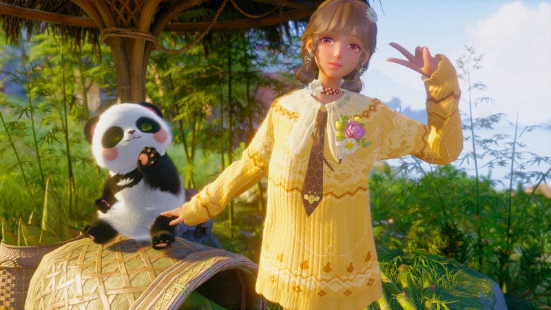 honey outfit... the panda is very cute too infinity nikki screenshots
